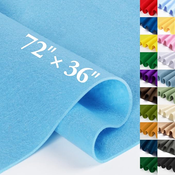 Sky Blue Fabric Sheet 72" X 36", 1.4mm Thick Large Soft Durable Flexible Craft