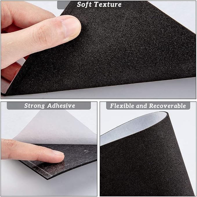 BENECREAT 10PCS 2mm Thick Self-Adhesive Foam Sheet 8.3x11.8" Insulation Foam