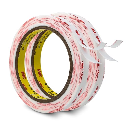 3M Double Sided Tape 0.5''x15.4Ft 2 Pack White Mounting Tape | Heavy Duty