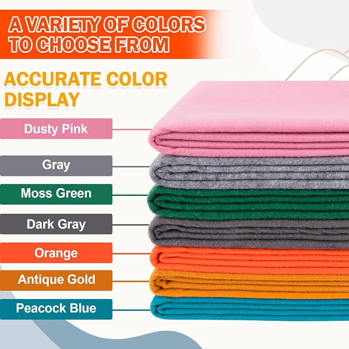 XSEINO Orange Large Felt Fabric 108" X 36 ", 1.4 mm Thick Soft Felt Fabric Sheet