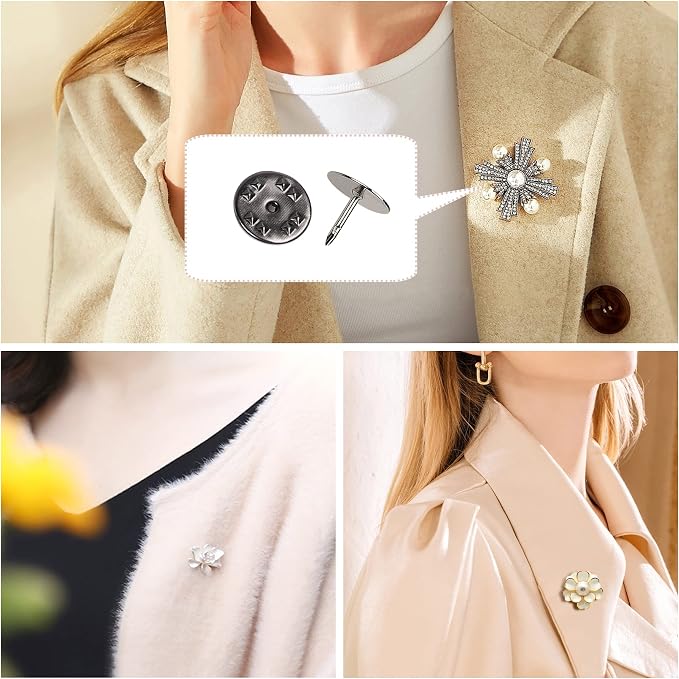 JANYUN 120 Pairs Black Butterfly Clutch Tie Tacks Blank Pin Clasp Back | Metal