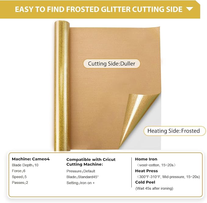 HTVRONT Glitter HTV, Easy-Weed for Craft Design