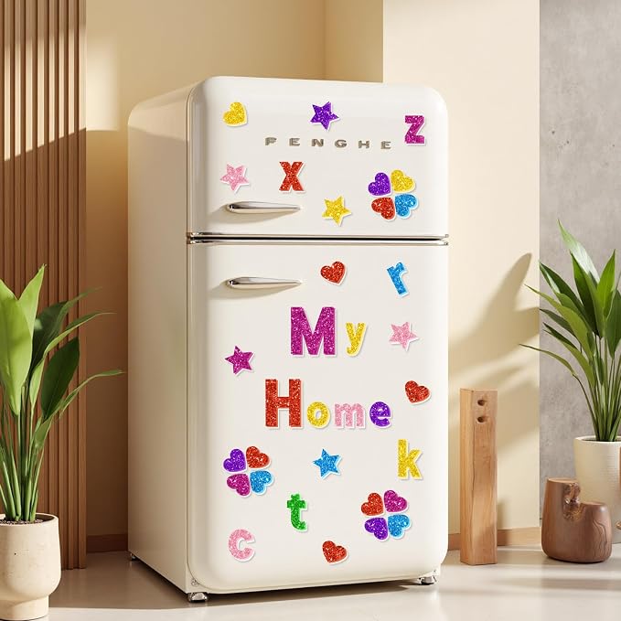 Glitter Foam Letter Stickers 469 Pcs Self-Adhesive Uppercase & Lowercase ABC