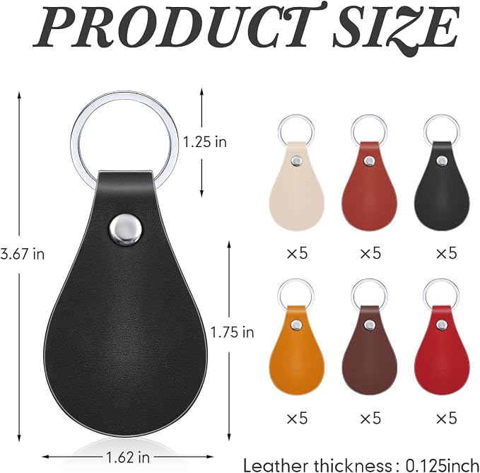 Taiyin 30 Pcs Leather Key Fob Kit