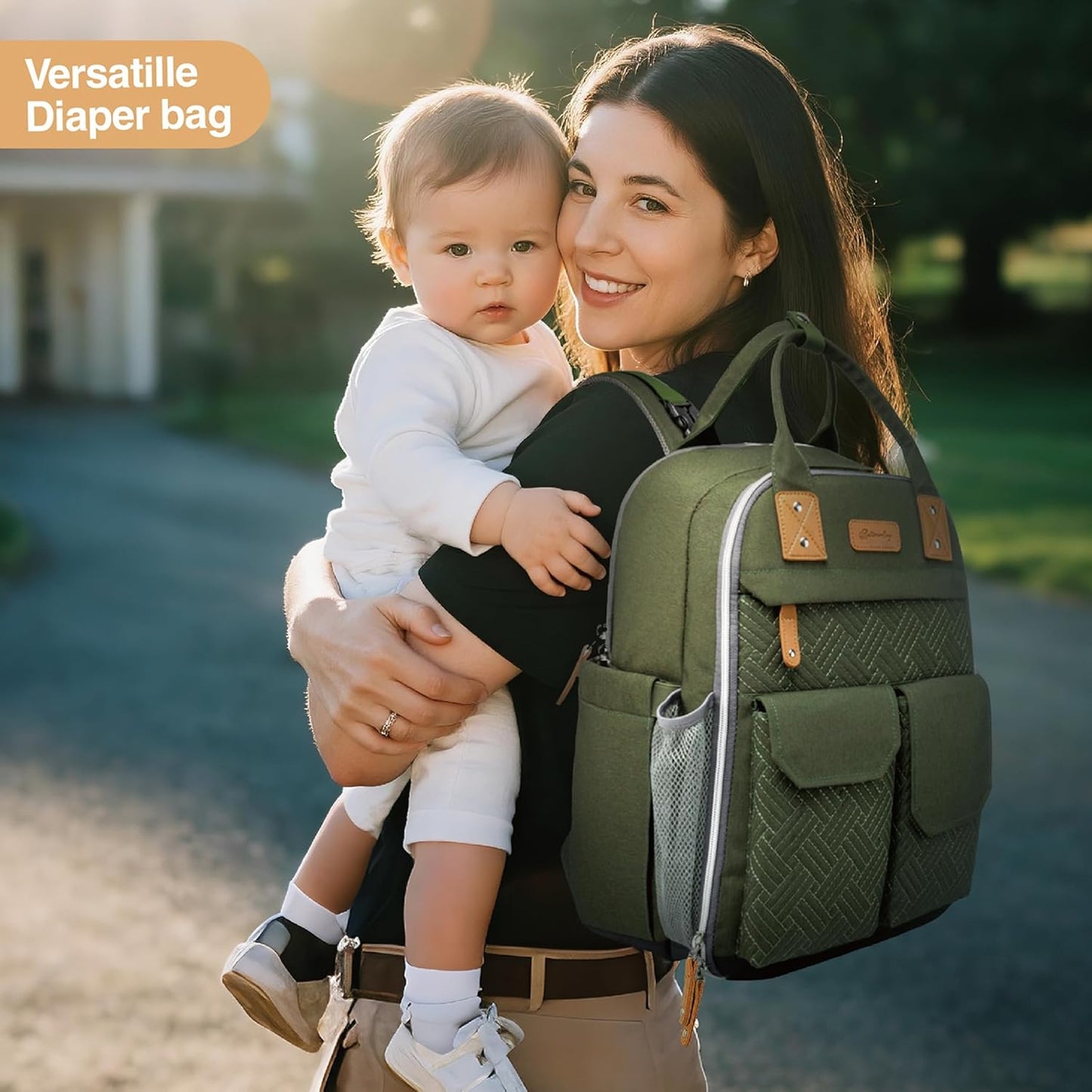 Diaper Bag Backpack 25L Capacity with Changing Pad for Boys and Girls Essential Baby Stuff for Mom (Pink)