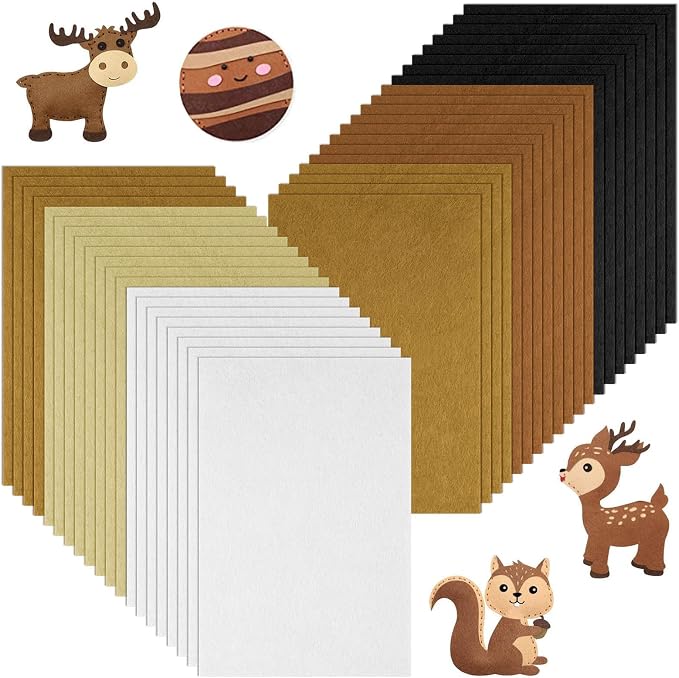 Ainiv 40pcs 8×12 inches Coloured Felt Fabric Sheets, Fabrics DIY Craftwork