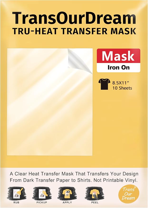 TransOurDream Heat Transfer Mask & Iron on Tape- Iron-On Clear Positioning Film