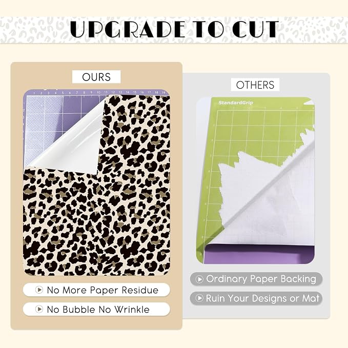 Tintnut Black White Leopard Permanent Vinyl 8 Sheets 12x10in Adhesive Vinyl |