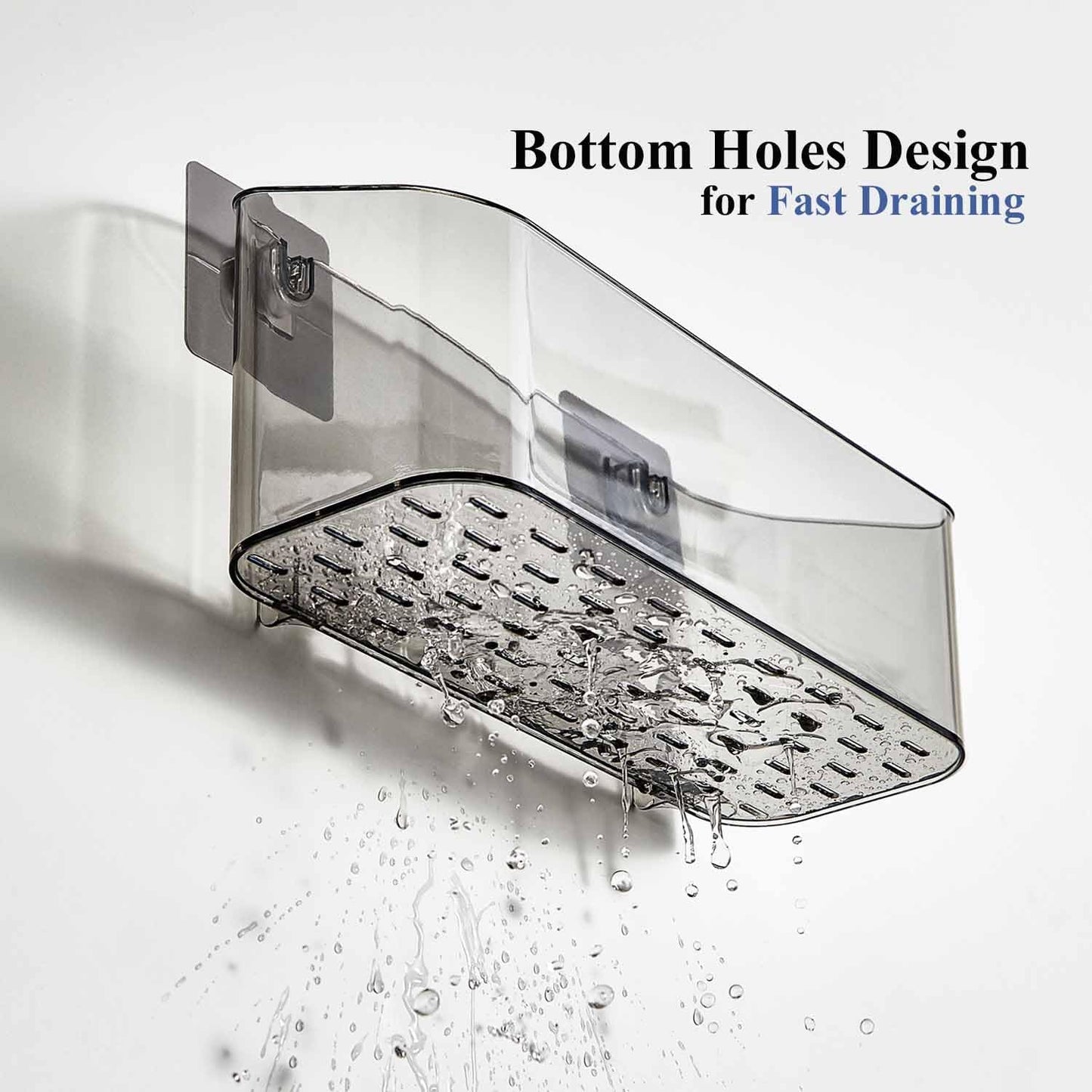 UNIKON Bath Toy Storage Holder Bathtub Toy Organizer, Large Capacity Shower Caddy for Bathroom, Clear Black, 2 Pack
