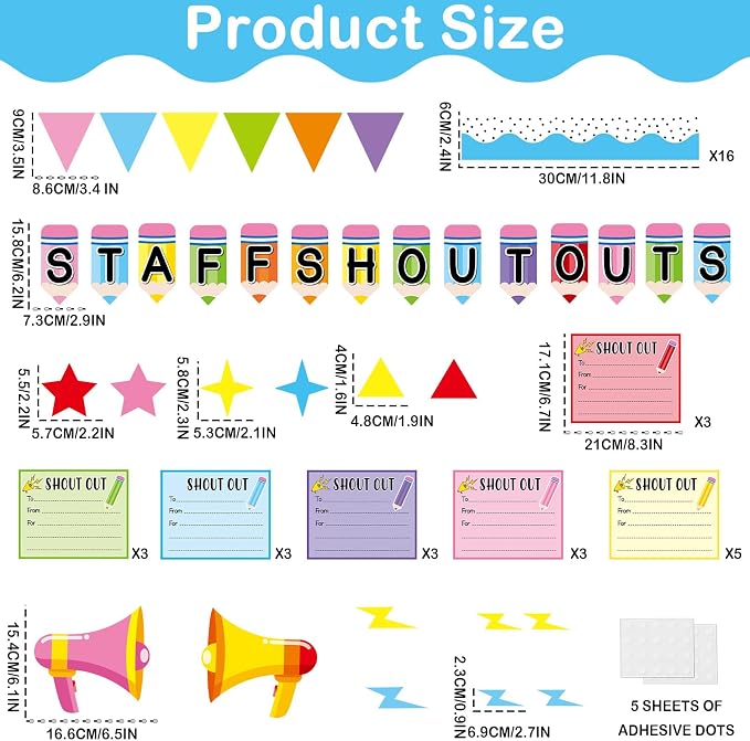 Pencil Theme Staff Shout Outs Bulletin Board Decorations Colorful Back to