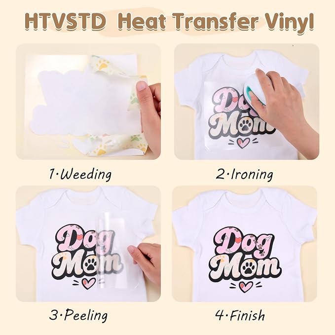 HTVSTD Dog Paw HTV Heat Transfer Vinyl 10Sheets 12×10in Iron on Vinyl | Cartoon