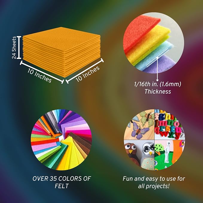 FabricLA Acrylic Felt Sheets for Crafts