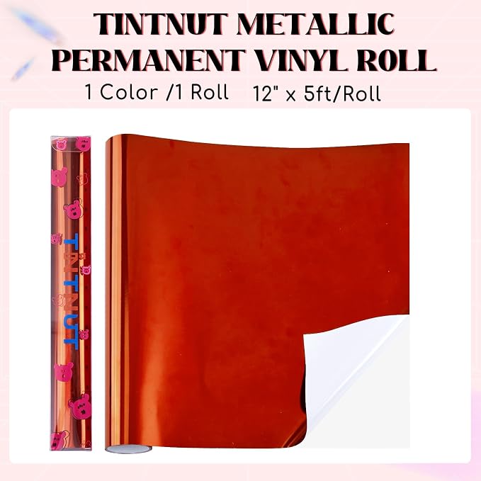 Tintnut Holographic Permanent Vinyl Roll 12in x 5ft Red Adhesive Vinyl | Solid