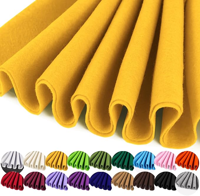 IONTACH 36" X 36" Gold Yellow Soft Felt Fabric 1.6mm Thick | Felt Sheets