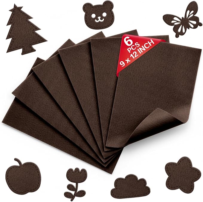 Brown Soft Felt Sheets for Crafts, 1.6mm Thick, Kids' Crafts, DIY Projects