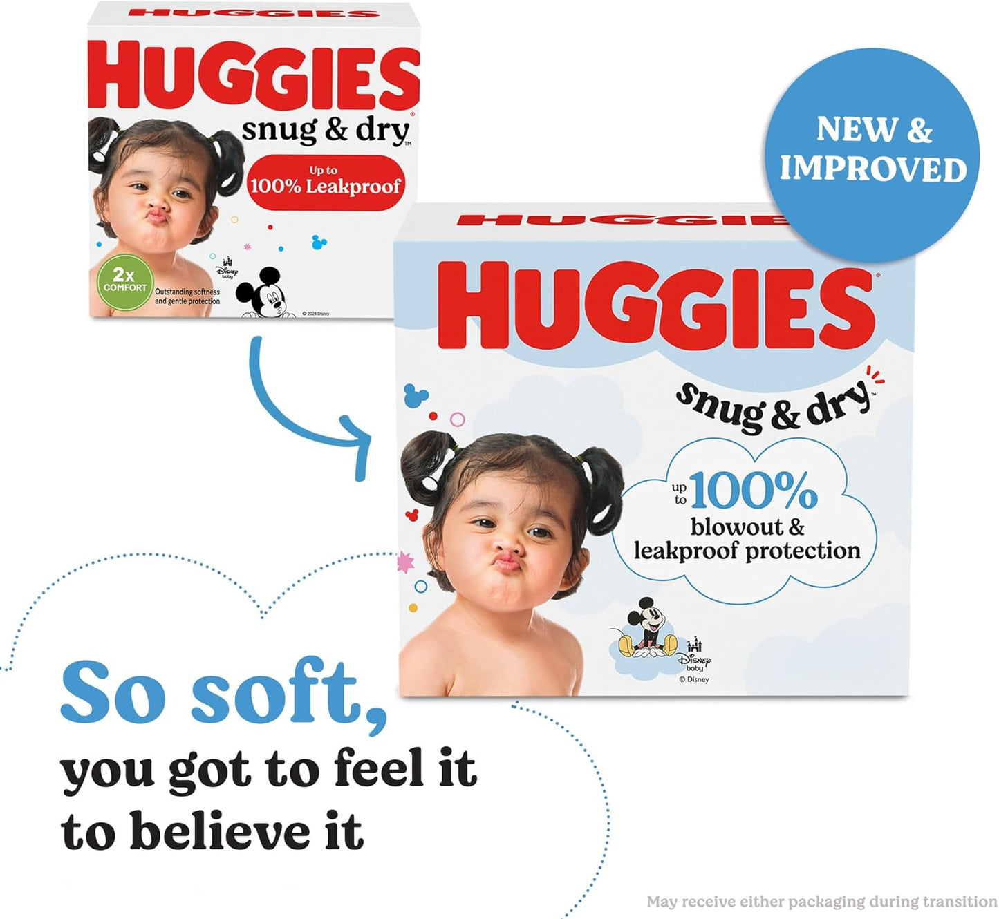 Huggies Size 5 Diapers, Snug & Dry Baby Diapers, Size 5 (27+ lbs), 168 Count (6 Packs of 28), Packaging May Vary