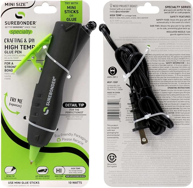 Surebonder GP-100F Ergonomic Detail Tip Mini-Size Hot Glue Pen