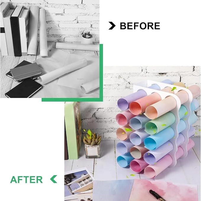 Outus Vinyl Storage Rack Acrylic 15 Holes Vinyl Roll Holder Craft Paper Storage