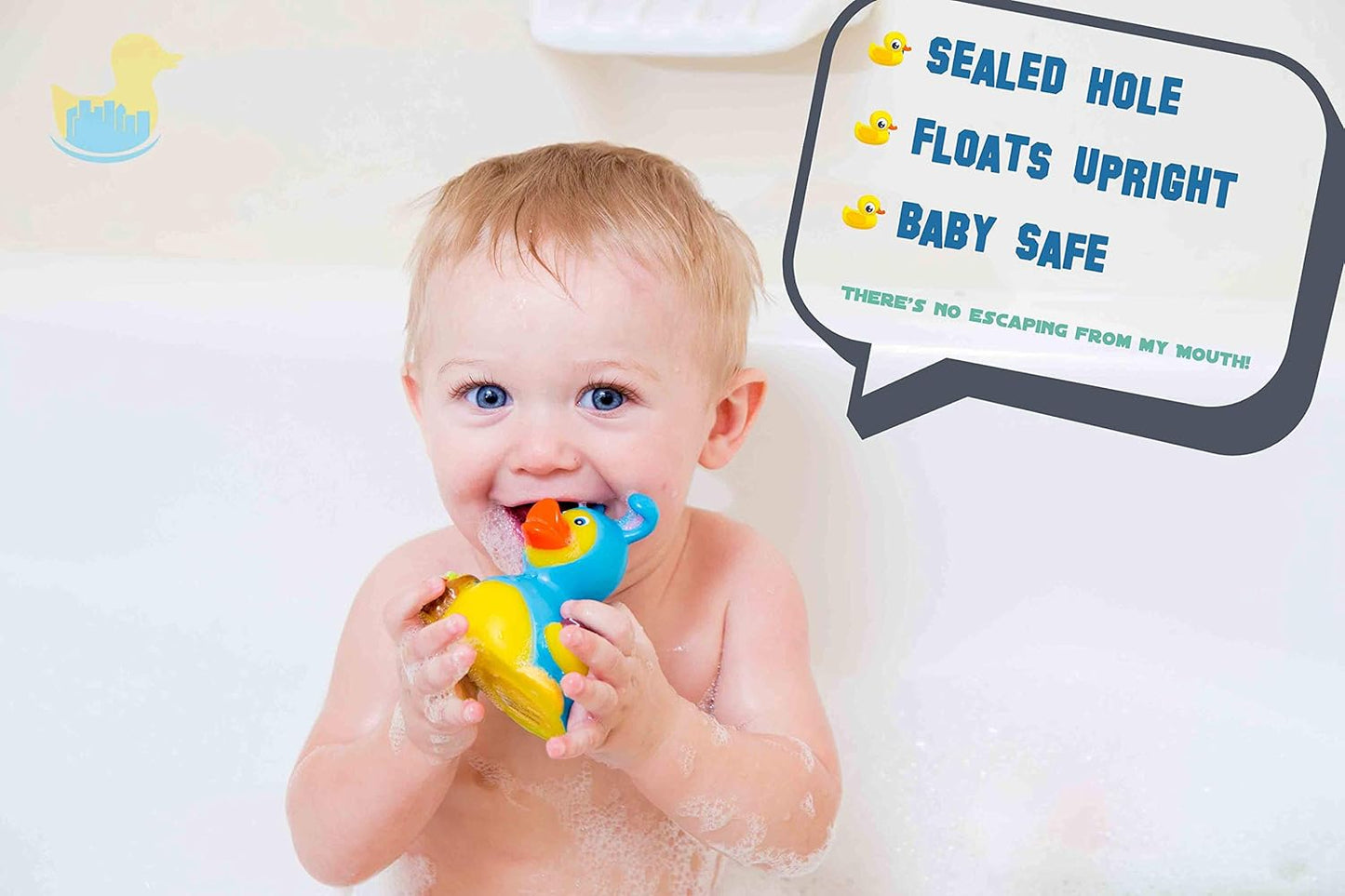 3" Pink Ribbon Rubber Duck [Sealed Hole, Floats Upright] - Baby Safe Bathtub Bathing Toy