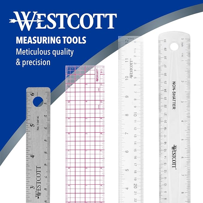 Westcott Stainless Steel Ruler Set
