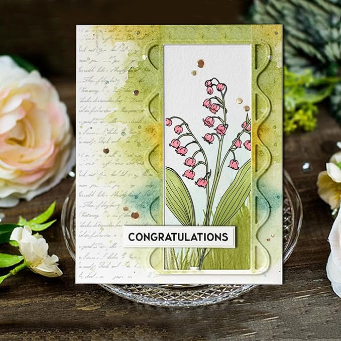 Vintage Words Music Background Clear Stamps Cards