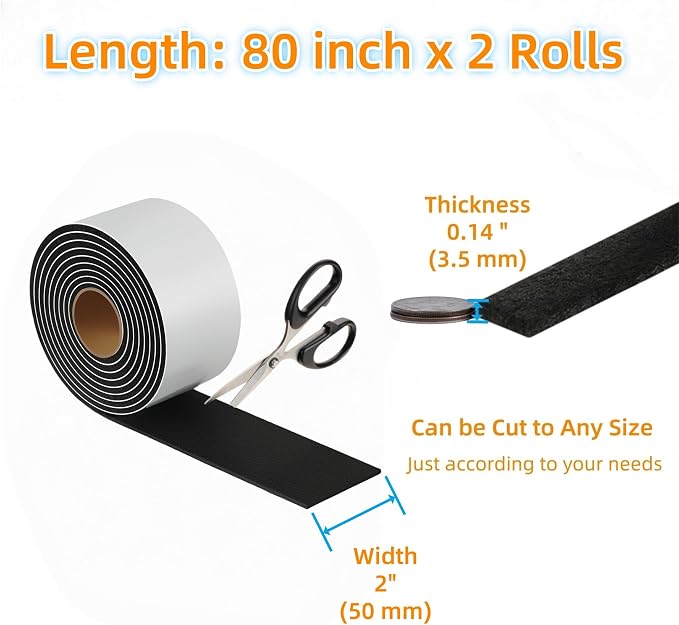 Felt Strips with Adhesive Backing – Furnigear Heavy Duty Cuttable Felt Tape