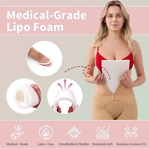 5 Pack Lipo Foam Pads, Tummy Tuck, Flattening Abdominal Compression Garments