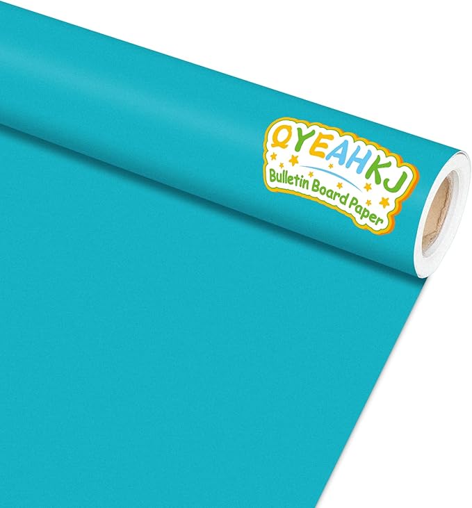 Qyeahkj 17.7in x 20ft Bulletin Board Paper Roll Bulletin Board Background Paper