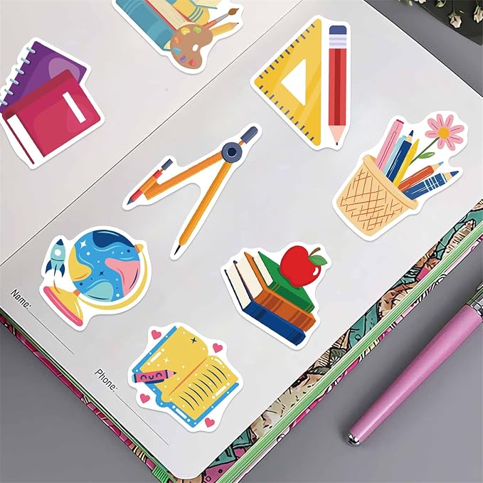 Back to School Stickers 50 pcs School Stickers Students Teacher Science