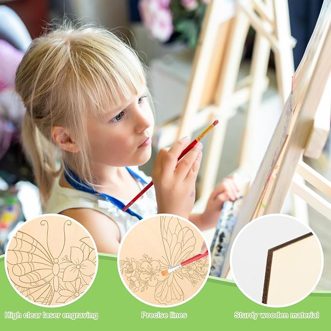 COCHIE 10 Pieces Large Spring Butterfly Unfinished Wood Crafts to Paint