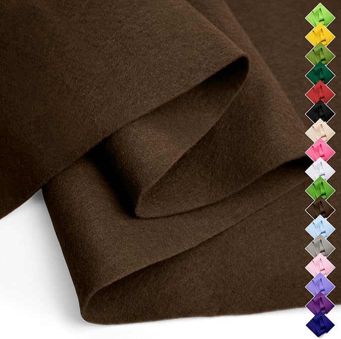 Soft Felt Fabric Sheet 18" x 36", 1.6mm Acrylic Craft Felt, Dark Brown | Soft