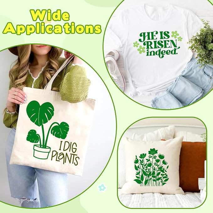 Tintnut Spring Green Heat Transfer Vinyl, easy cut & weed, stretch washable