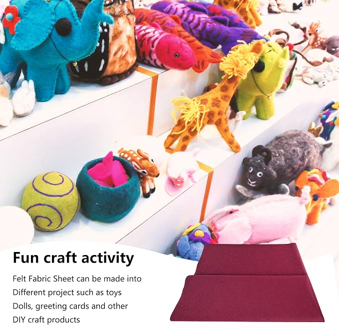 Jtnohx Color Felt, 1 Square Yard Felt Fabric, 1.4mm Thickness Flexible Craft