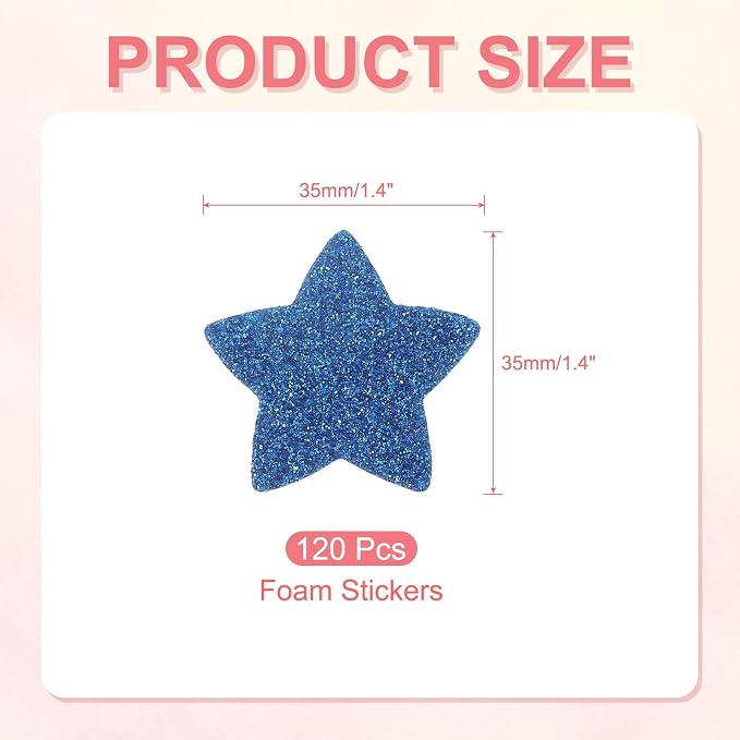 PATIKIL 1.4"x1.4" Star Foam Stickers
