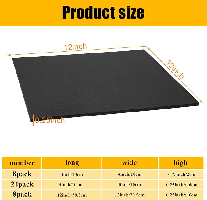 Frienda 8 Pcs Adhesive Foam Padding Sheets
