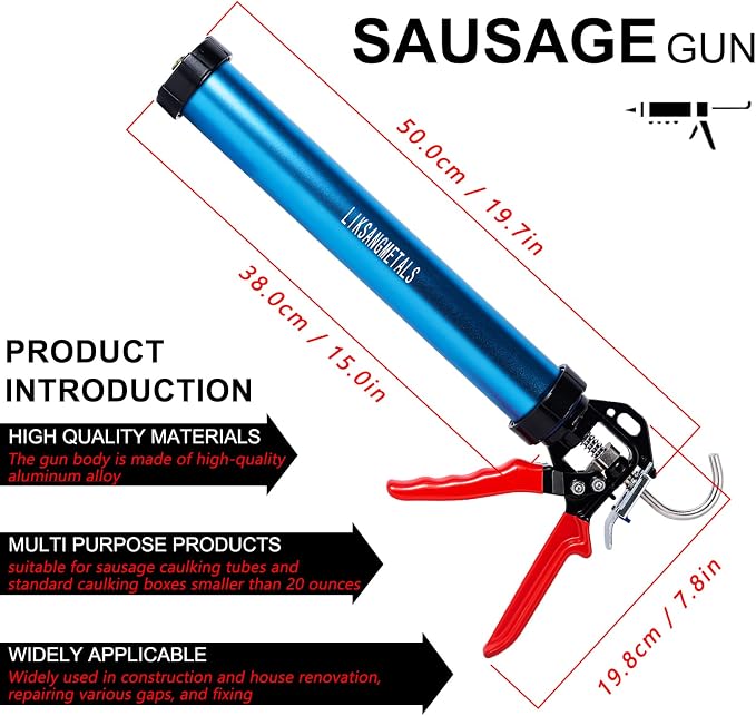 Three bearing energy-saving blue aluminum tube universal sausage glue gun