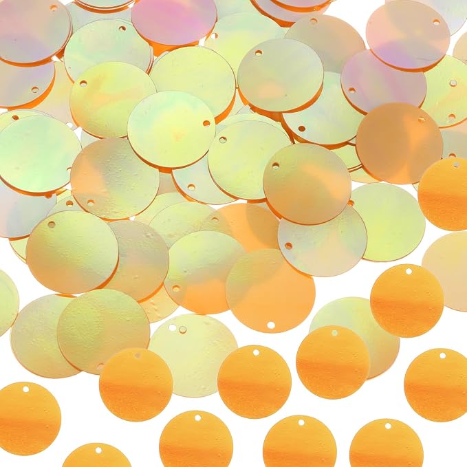 MECCANIXITY 700 Pcs Flat Round Sequins 15mm/0.6 Inch Loose Paillettes Craft