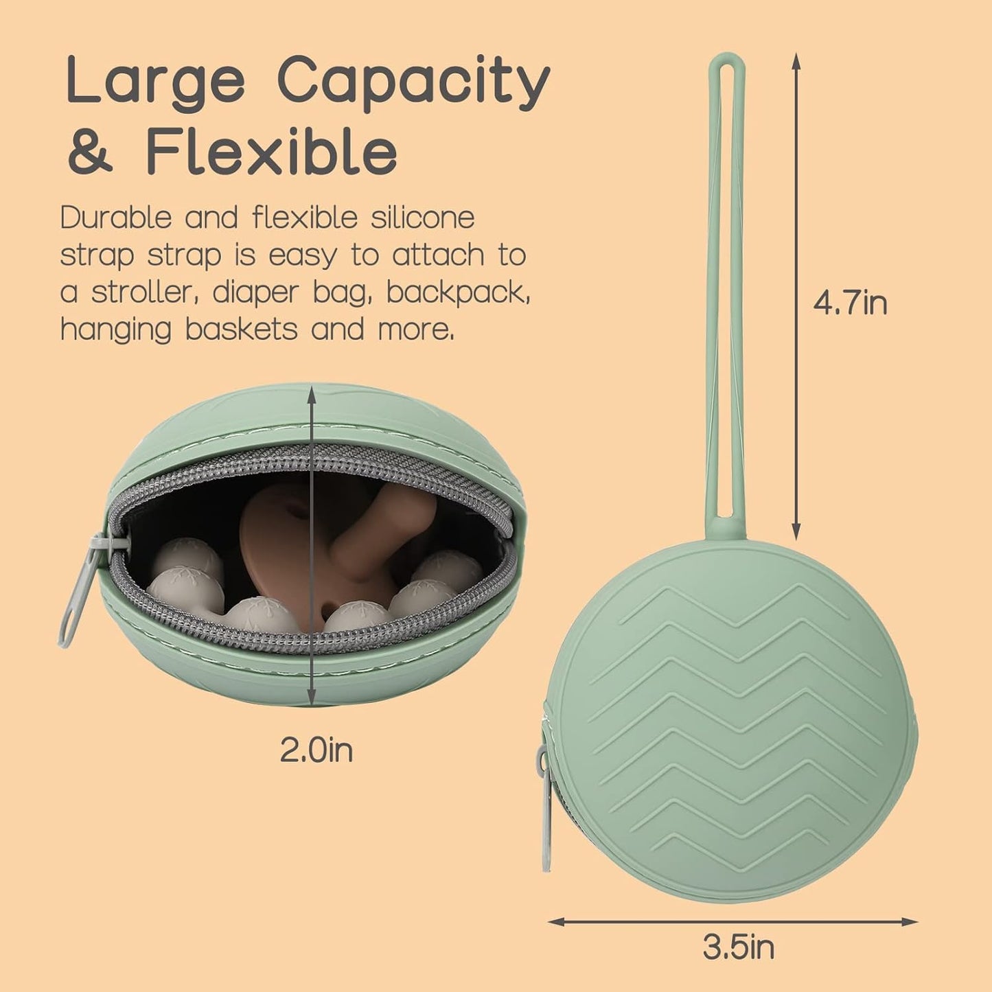 2-Pack Silicone Pacifier Holder Case - BPA-Free Pacifier Holder Pouch for Baby Boys & Girls- Portable & Dishwasher Safe Soother Container for On-The-Go Use (Dusty Lilac/Tradewinds)