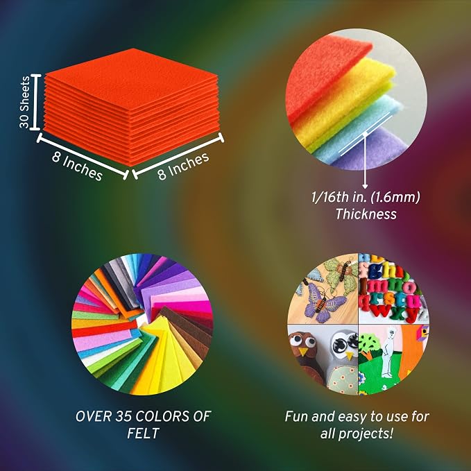 FabricLA Acrylic Felt Sheets for Crafts