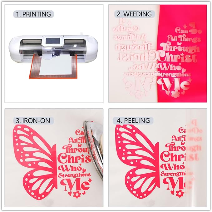 guangyintong Fluorescent Heat Transfer Vinyl Neon Red HTV Rolls, HTV Vinyl