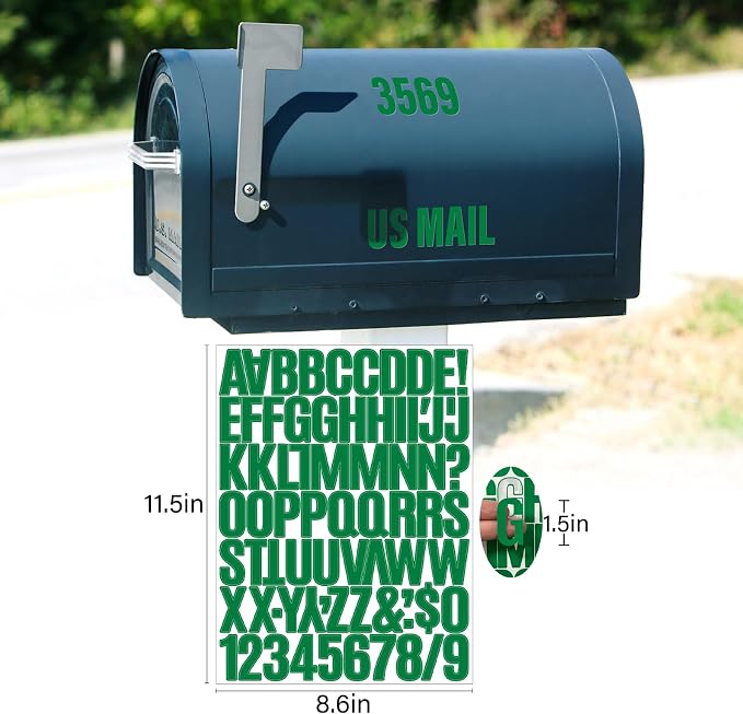 Letter Stickers, Mailbox Numbers, 1.5 Inch Waterproof Vinyl Alphabet | 1 1/2