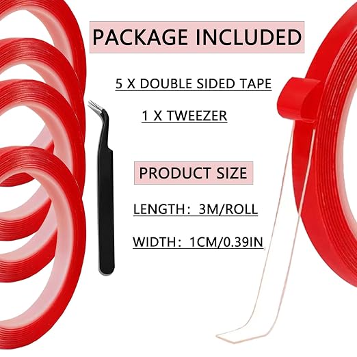 5 Rolls Double Sided Tape Nail Tape