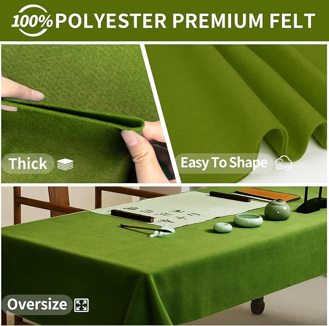 Campsite Green Fabric Sheet 36" X 36", 1.4mm Thick Large Soft Durable Flexible