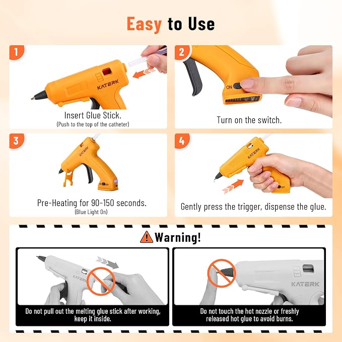 Katerk 3.7V Cordless Hot Glue Gun Kit