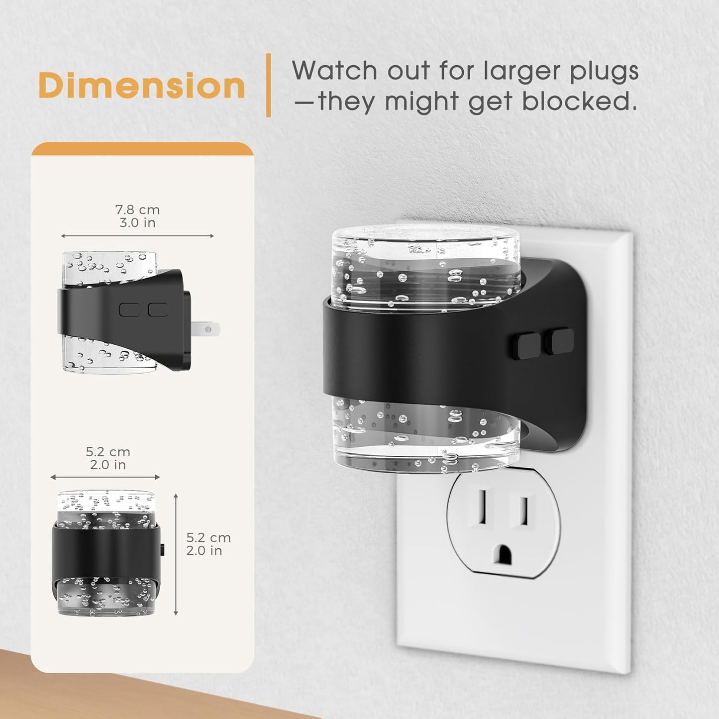 Briignite LED Night Light Plug into Wall, Dimmable Night Light with Bubble Design 3000K Warm & 5 Brightness Levels, Dusk to Dawn Sensor Nightlights for Kids Room, Nursery, Hallway, Bathroom, Bedroom