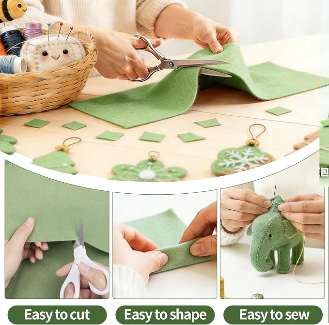 Sage Green Felt Fabric Sheet 72" X 36", 1.4mm Thick Large Soft Durable Flexible