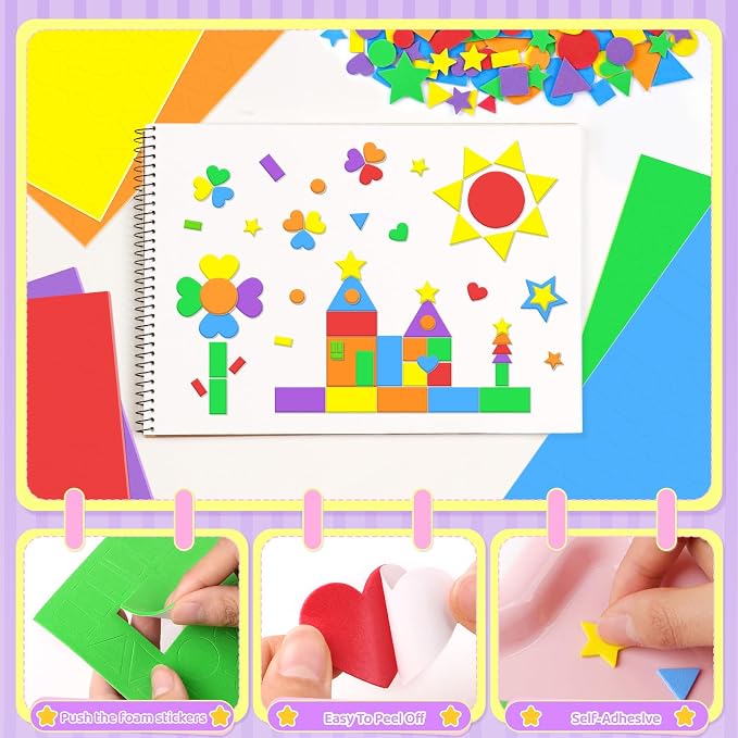 1200Pcs Foam Stickers Foam Shape Stickers