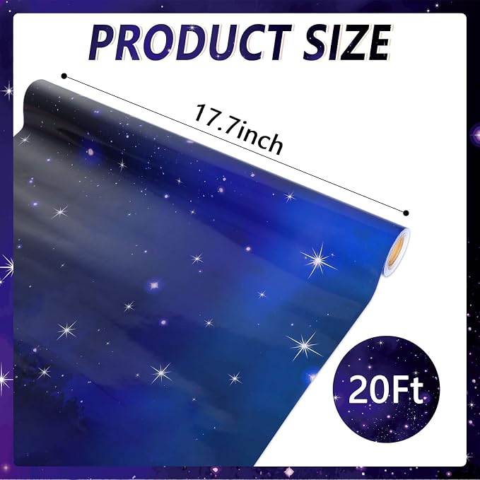 Qyeahkj Outer Space Bulletin Board Paper Roll Galaxy Bulletin Board Background