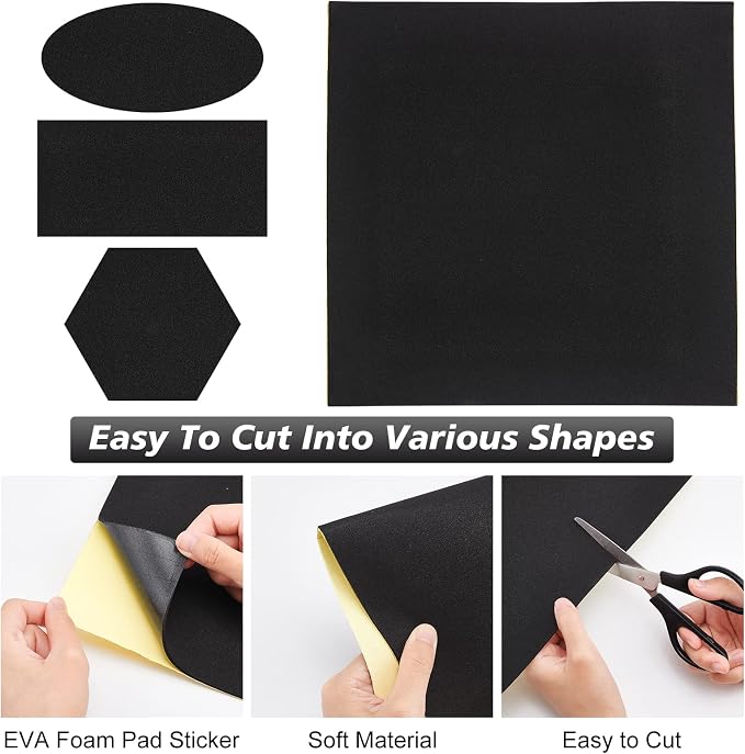 BENECREAT 8PCS 2mm Thick Self Adhesive Foam Sheet, DIY supplies
