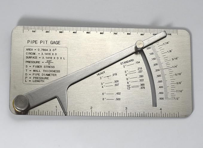 RIVERWELD Pipe Pit Gauge Welding Gage Test Ulnar Welder Inspection | Range is 0